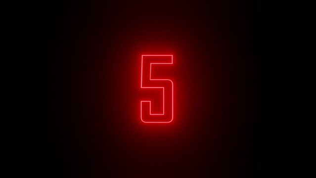 10 seconds timer countdown neon red light