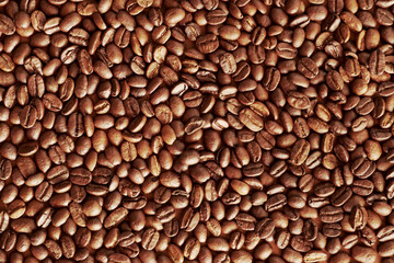 black coffee beans for background. coffee seed