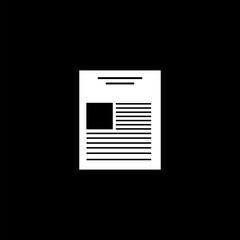Document icon  isolated on black background
