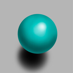 立体的な緑色の球体のイラスト、写実的なボールのイラスト、立体的な球形のイラスト、立体的な玉のイラスト