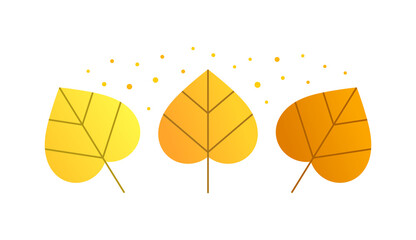Autumn leaves isolated on white background. Fall season illustration.