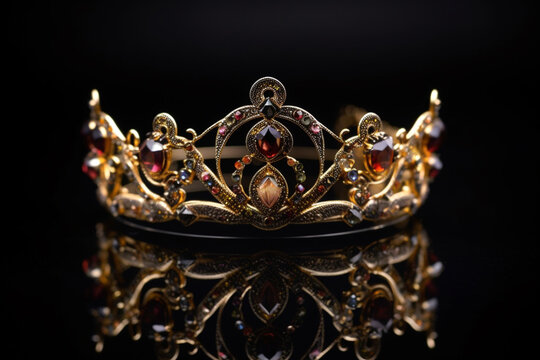 golden crown on black background