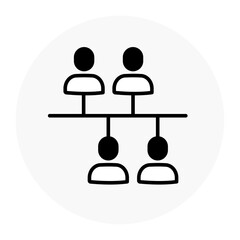 Job role hierarchy icon. Organizational Structure and Hierarchy. Vector icon with editable stroke.