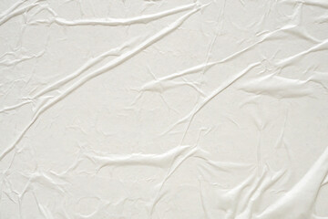 White blank crumpled and creased paper poster texture background