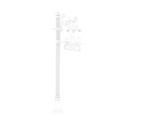 Street lamp isolated on transparent background. 3d rendering - illustration