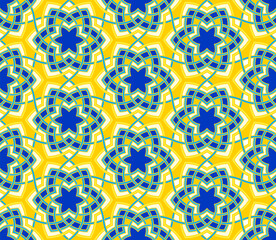 Arabesque floral pattern. Entwined flowers in arabic geometry style, intricate lines.