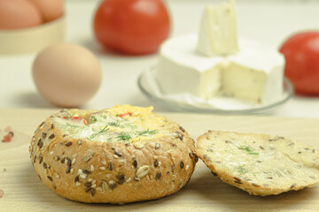 Delicious Bun stuffed with cheese and egg
