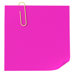 3D note paper. Sticky note. 3D illustration.