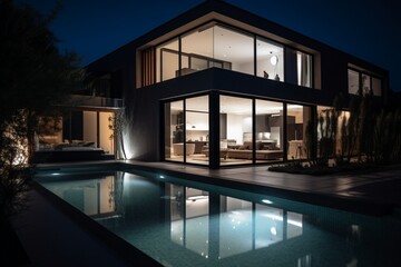Fototapeta premium Modern House architecture generative IA