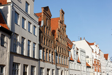 detailed view at Hanseatic city of Lübeck at spring time, northern germany