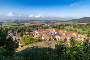 Fototapeta na wymiar Beautiful view near town of Schieder-Schwalenberg in the state of North Rhine-Westphalia in Germany
