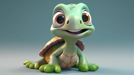 Cute turtle mascot - genarative AI, AI generated