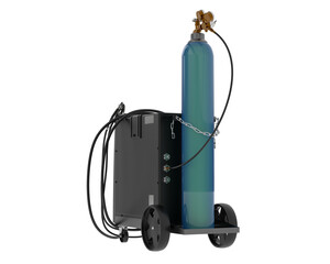 Naklejka premium Welding machine isolated on transparent background. 3d rendering - illustration