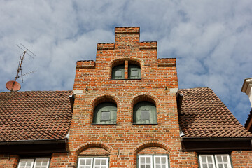 Obraz premium detailed view at Hanseatic city of Lübeck at spring time, northern germany