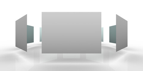 3D Sliding panels isolated - without background