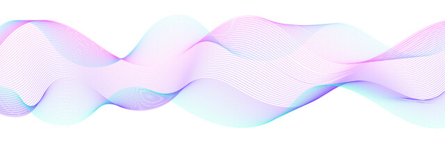 Abstract blue and pink blend wave lines on transparent background. Modern blue flowing wave lines and glowing moving lines. Abstract frequency sound wave lines and technology curve lines background. 