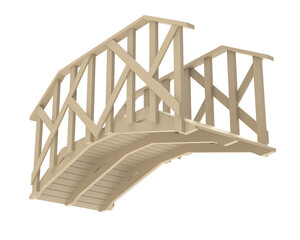 Garden bridge isolated on transparent background. 3d rendering - illustration
