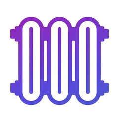 Heating radiator icon isolated on transparent background