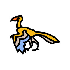 archaeopteryx dinosaur animal color icon vector illustration
