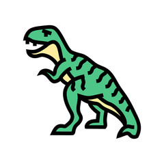 tyrannosaurus rex dinosaur animal color icon vector illustration