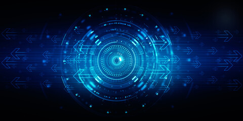 2d illustration Abstract futuristic electronic circuit technology background