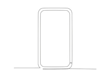 A mobile phone forms a straight angle. Angles one-line drawing