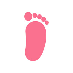 Baby footsteps of hand and leg. Newborn  twins.It's boy and girl. Twin icon. Heart frame shape.