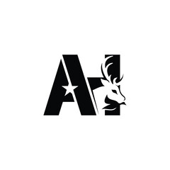 ah  hunting minimalist logo design	