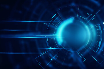 2d illustration Abstract futuristic electronic circuit technology background