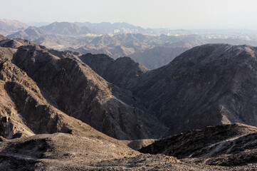 Walk through the mountains near the Gulf of Eilat Red Sea in Israel