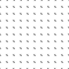 Square seamless background pattern from geometric shapes. The pattern is evenly filled with black three quarters symbols. Vector illustration on white background