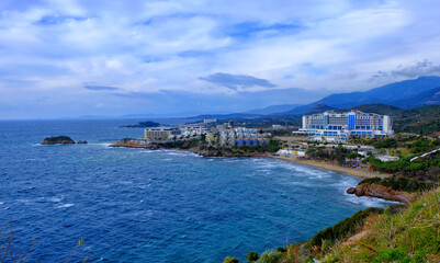 Fototapeta premium view of the coast of the sea