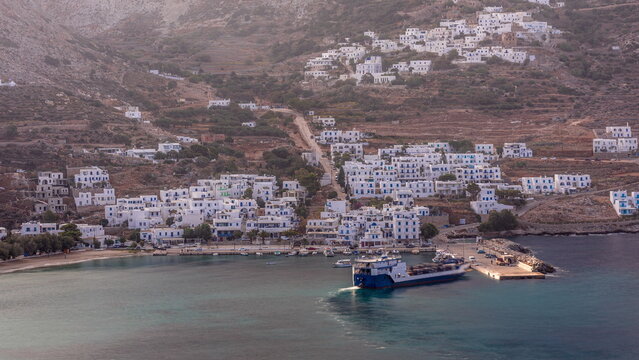 Amorgos island morning timelapse from above. Greece