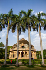 Naklejka premium Lodhi Gardens:Tomb of Sikander Lodhi with beautiful garden and carvings 
