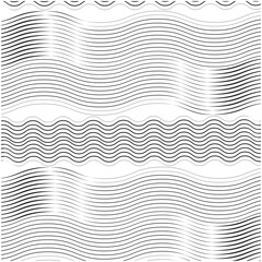 Abstract geometric zigzag lines background, black and white vector illustration.