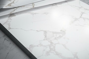 Texture of white paper with marble-like finish. Generative AI
