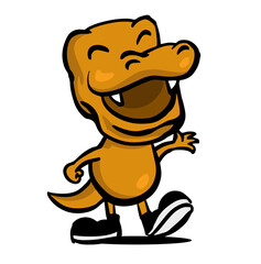 Dinosaur mascot doodle hand drawn illustration