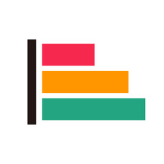 Bar graph icon for statistical data. Vector.