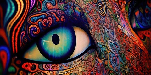 psychedelic cat art, generative ai