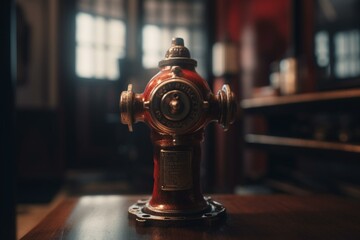 Fototapeta na wymiar Wall-mounted fire hydrant at home. Generative AI