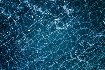 Cracks on a frozen lake