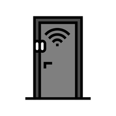 smart door sensor home color icon vector illustration