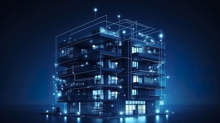 Futuristic Living: Modern Smart Home Systems in a Smart Building Isolated Background in 8K created with generative AI technology
