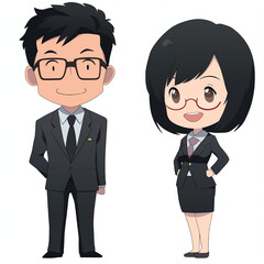 日本人のビジネスマンの男女02｜Japanese business man and woman 02 Generative AI