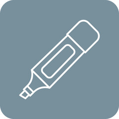 Highlighter Multicolor Round Corner Line Inverted Icon