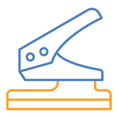 Hole Puncher Blue & Orange Line Icon