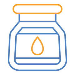 Ink Blue & Orange Line Icon