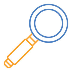 Magnifying Glass Blue & Orange Line Icon