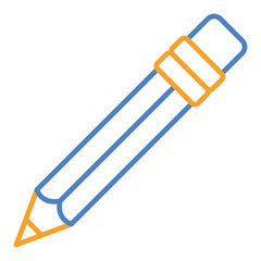 Pencil Blue & Orange Line Icon