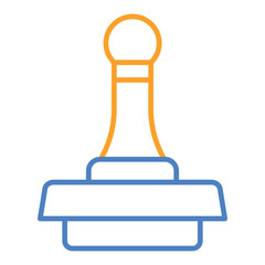 Stamp Blue & Orange Line Icon